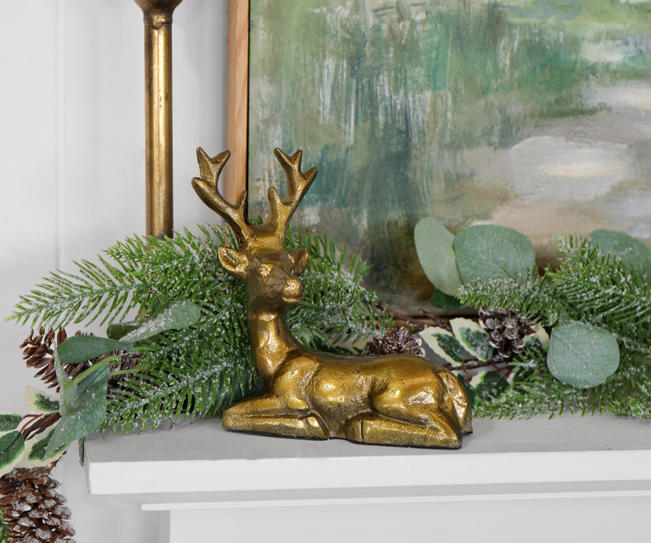 Antique Gold Deer - Seated