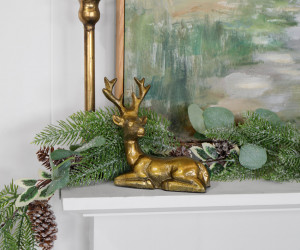 Antique Gold Deer - Seated