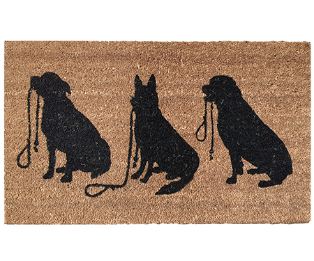 Dogs Silhouette Doormat Vinyl Backed