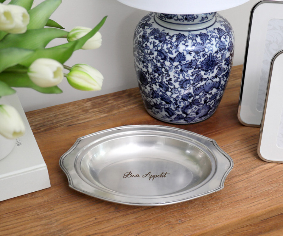 Silver 'Bon Appetit' Trinket Dish