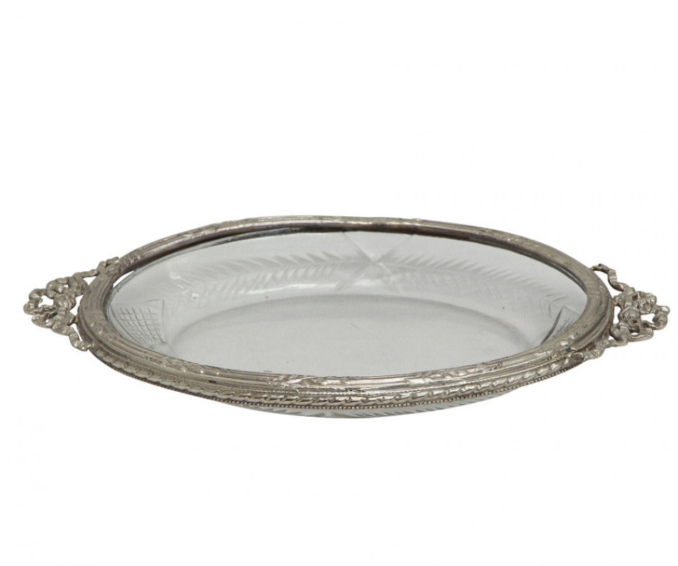 Colette Silver & Glass Trinket or Soap Dish