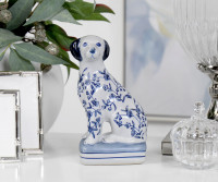 Delft Blue & White Ceramic Dog