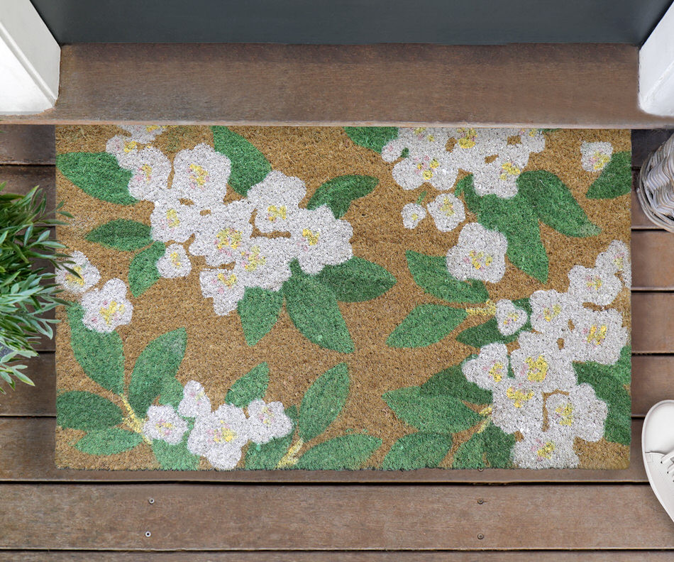 Swansea White Blossom Doormat 75x45cm