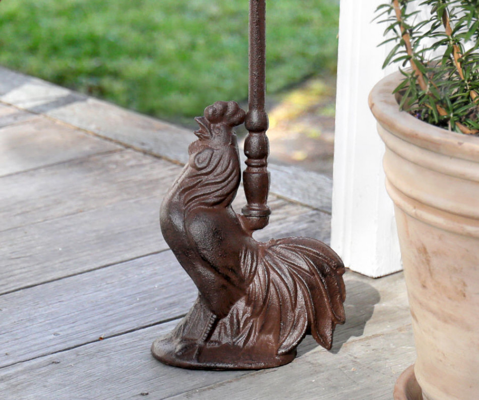 Tall Rooster Door Stop - Vintage Cast Iron