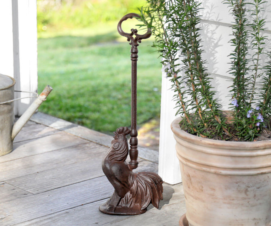 Tall Rooster Door Stop - Vintage Cast Iron
