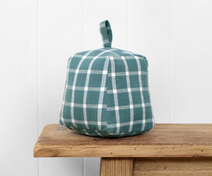 Kirton Teal Tartan Door Stop