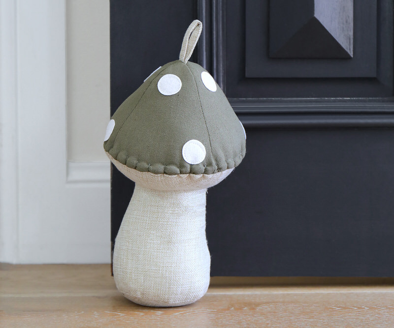 Khaki Green Toadstool Door Stop