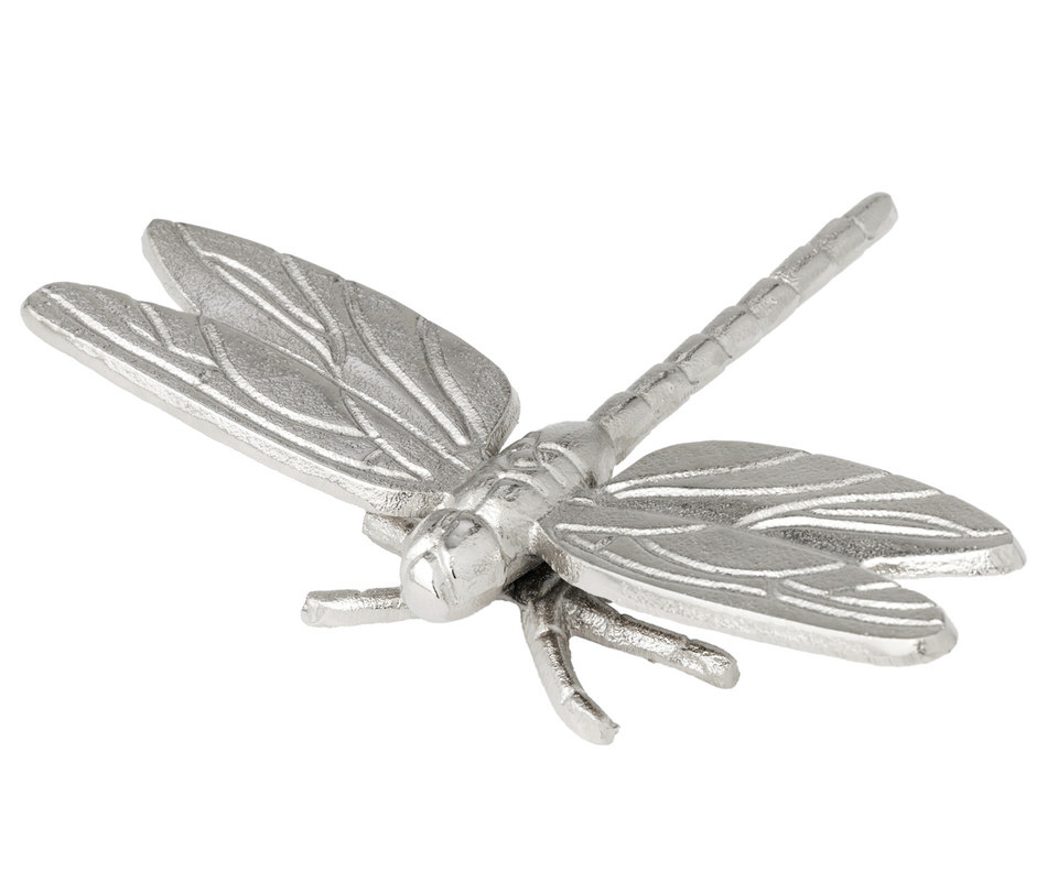 Large Wanderer Silver Dragonfly Sculture