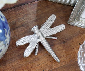 Small Wanderer Silver Dragonfly Sculture