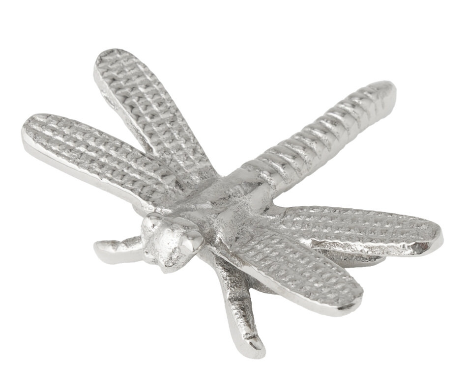 Small Wanderer Silver Dragonfly Sculture