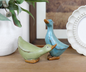 Set 2 Harlequin Duck Figurines