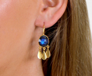 Phoebe London Blue Gold Petal Earrings