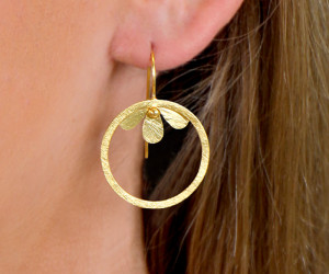 Aurelia Gold Petal Hoop Earrings