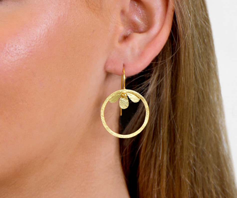 Aurelia Gold Petal Hoop Earrings