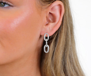 Verona Silver Link Earrings