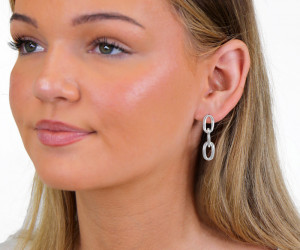 Verona Silver Link Earrings