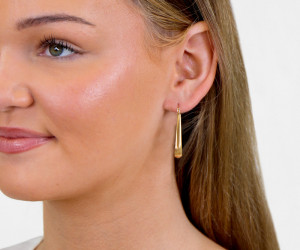 Larkin Long Gold Hoop Earrings