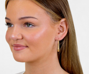 Larkin Long Gold Hoop Earrings