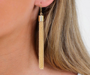 Celeste Gold Tassel Earrings