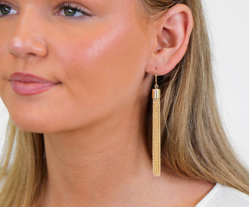 Celeste Gold Tassel Earrings