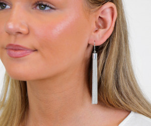 Celeste Silver Tassel Earrings