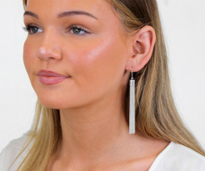 Celeste Silver Tassel Earrings