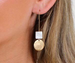 Reese Gold Disc Drop Earrings