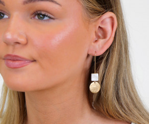 Reese Gold Disc Drop Earrings