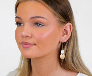 Reese Gold Disc Drop Earrings