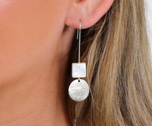 Reese Silver Disc Drop Earrings