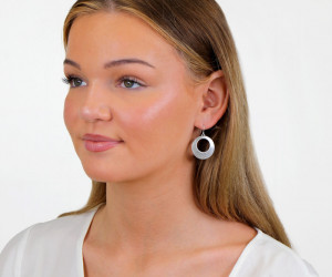 Luna Silver Hoop Earrings