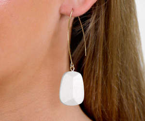 Carlita White Bead Drop Earrings