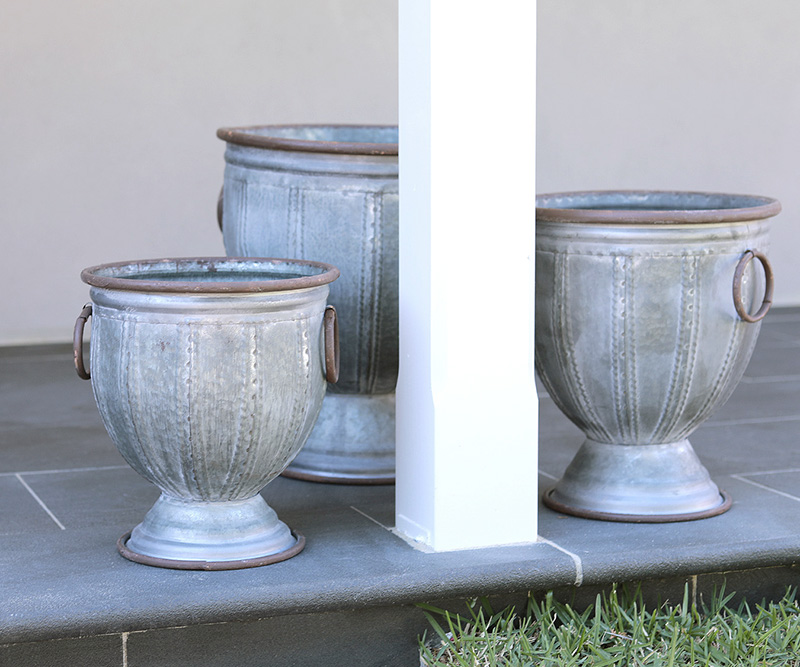 Chisholm Metal Urn Planter - Large - Home Decor - Garden and outdoor