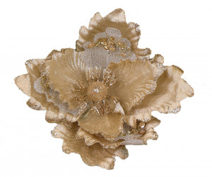 Gold Paloma Velvet Flower Tree Decoration