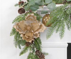 Gold Paloma Velvet Flower Tree Decoration