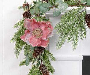 Madigan Pink Velvet Flower Tree Decoration