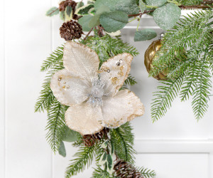 Champagne Paloma Velvet Flower Tree Decoration