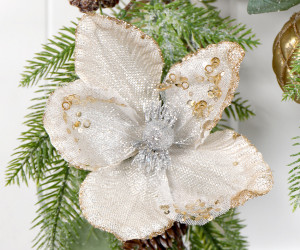 Champagne Paloma Velvet Flower Tree Decoration