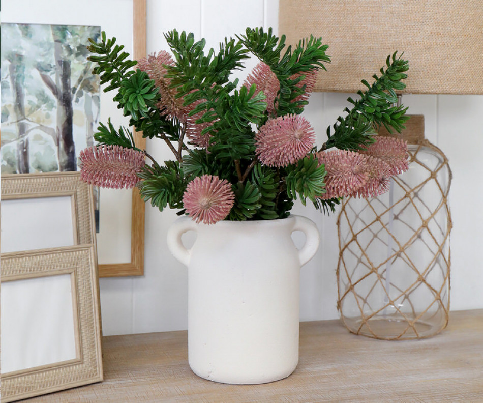 Set 2 Bancroft Pink Banksia Flower Stems