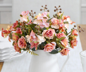 Set 3 Camille Dusty Pink Rose Bouquets