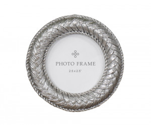 Round Florian Silver Braid Photo Frame 2.5x2.5