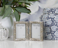 Amore Petite Double Silver Photo Frame 2.5x3.5