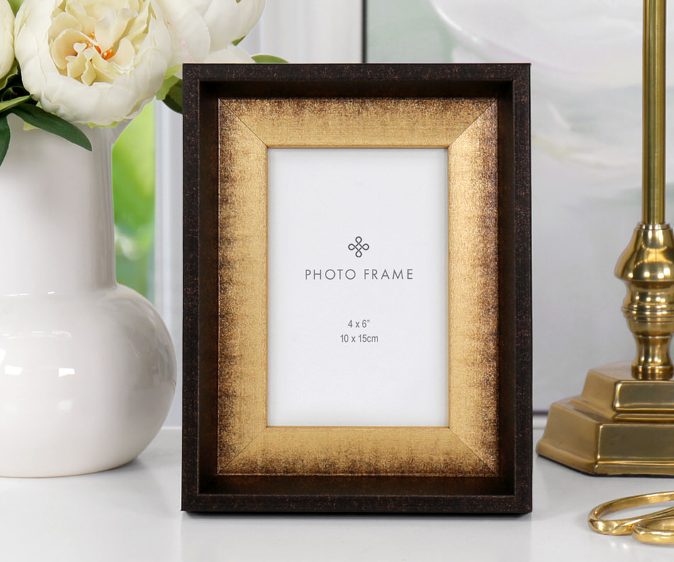 Charlton Black & Gold Photo Frame 4x6"