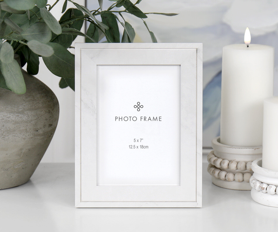 Carrara White Photo Frame 5x7