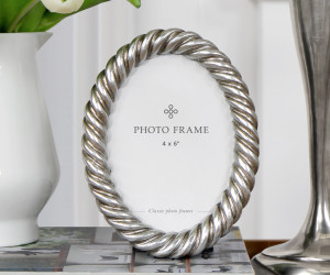 Mansfield Silver Rope Oval Photo Frame 4x6