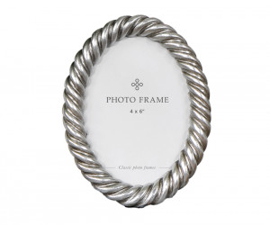 Mansfield Silver Rope Oval Photo Frame 4x6