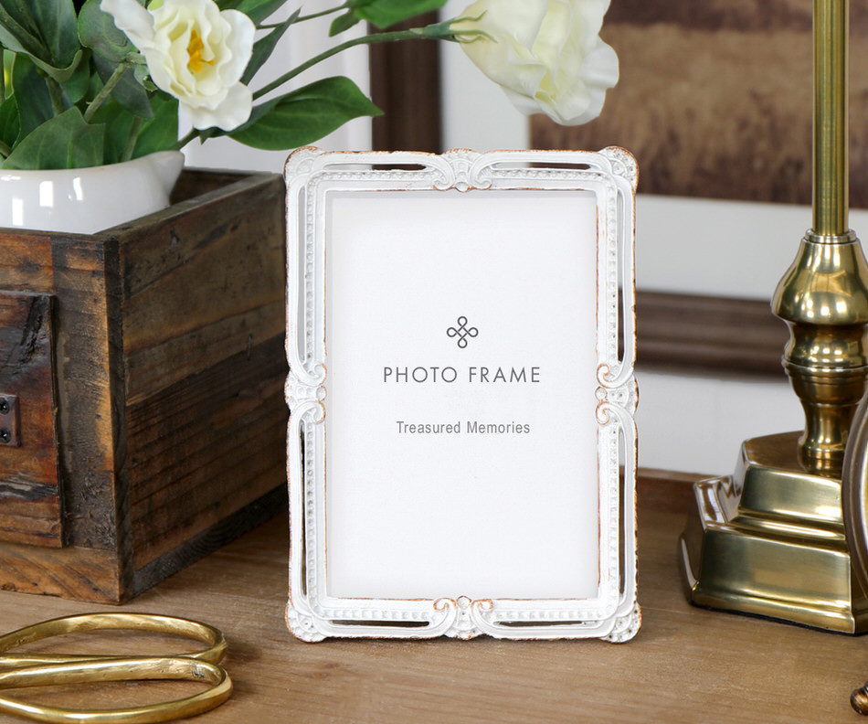 Sonata Vintage White Photo Frame 4x6