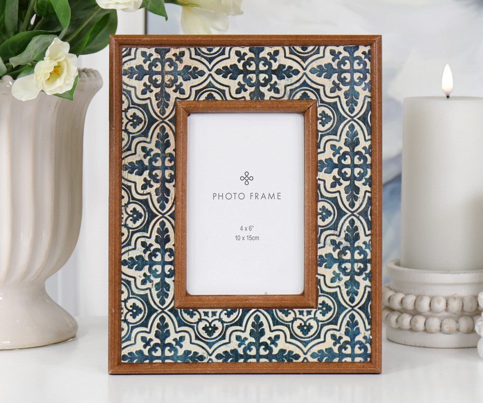 Salford Indigo Wallpaper Photo Frame 4x6