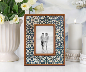 Salford Indigo Wallpaper Photo Frame 4x6