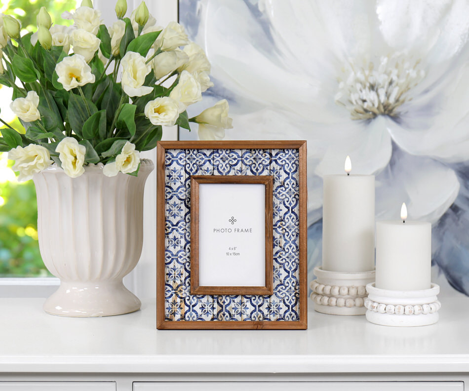 Julietta Blue & White Photo Frame 4x6